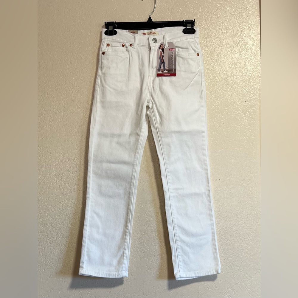 Levi’s Strauss Girls High Rise Ankle Straight Jeans White Size 10